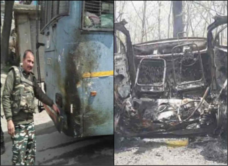 याद आया पुलवामा हमला, सीआरपीएफ काफिले की बस से टकराकर कार में जोरदार धमाका, श्रीनगर से आई खबर