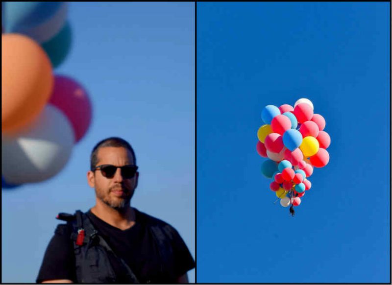 सिर्फ गुब्बारों के जरिए 25,000 फीट की ऊंचाई पर उड़ा ये शख्‍स, यूट्यूब पर टूट गए सारे रिकॉर्ड