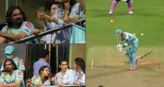 पहली ही गेंद पर क्लीन बोल्ड हुए केएल राहुल, आथिया और सुनील शेट्टी का रिएक्शन वायरल